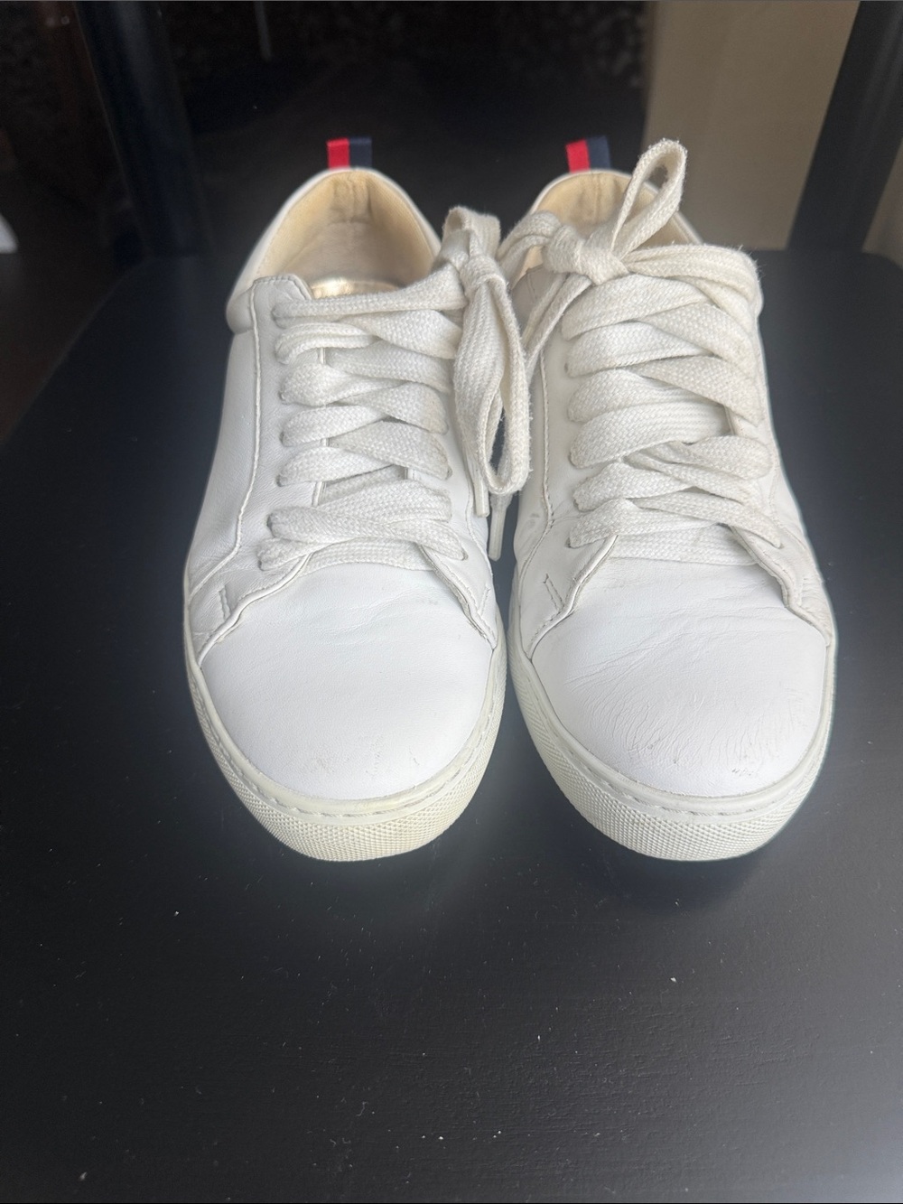 White Boden Low-Top Leather Sneakers